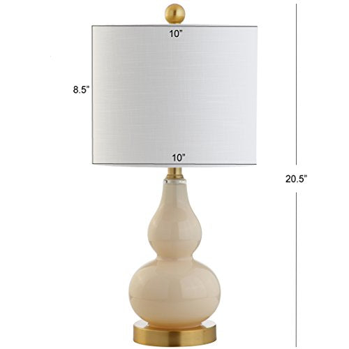 Anya Gourd Glass Table Lamp 20.5" (Single / Ivory)