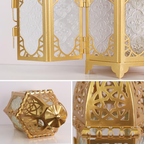 Moroccan Lanterns Decorative Indoor & Outdoor (Large / Golden - 11''h)