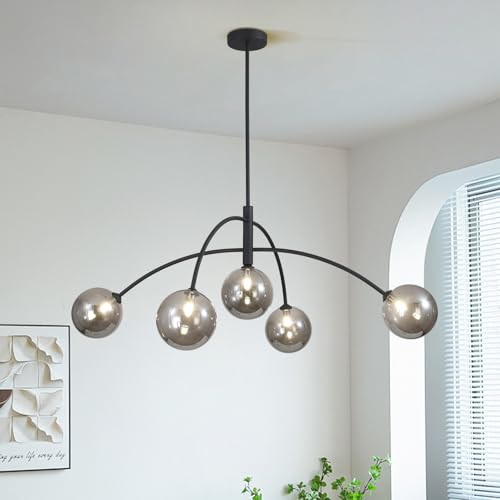 Chandelier 6 Lights Modern Nordic Gold Sputnik Chandelier Hanging Lighting Glass Globe Ceiling Pendant Light Fixtures