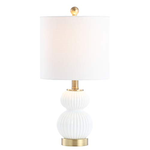 Daphne Ribbed Gourd Metal (White/Brass Gold)