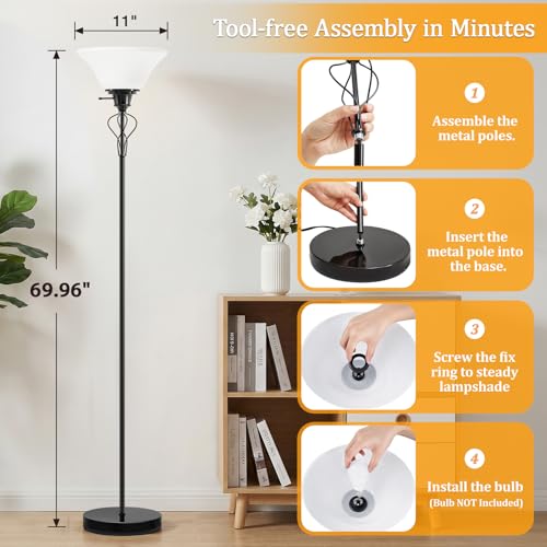 Floor Lamps for Living Room (Jet Black)