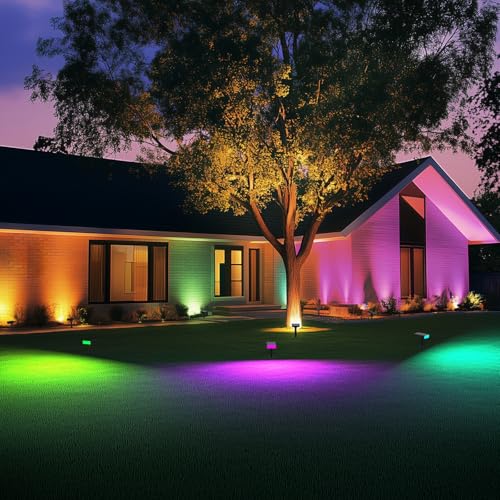 Solar Spot Lights Outdoor (Multicolor / 6 Pack)