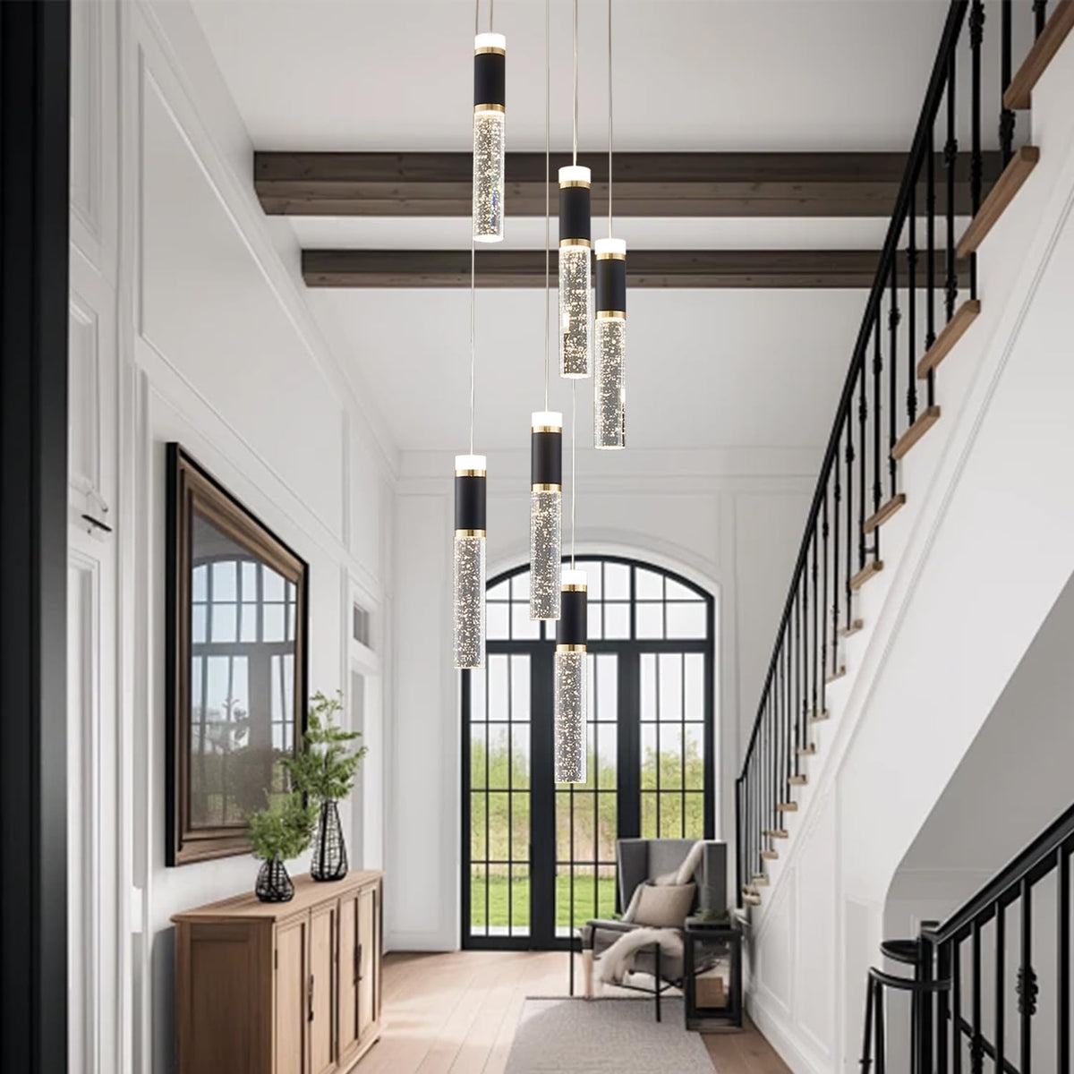6 Lights Led Chandelier (Black / 6-Light)