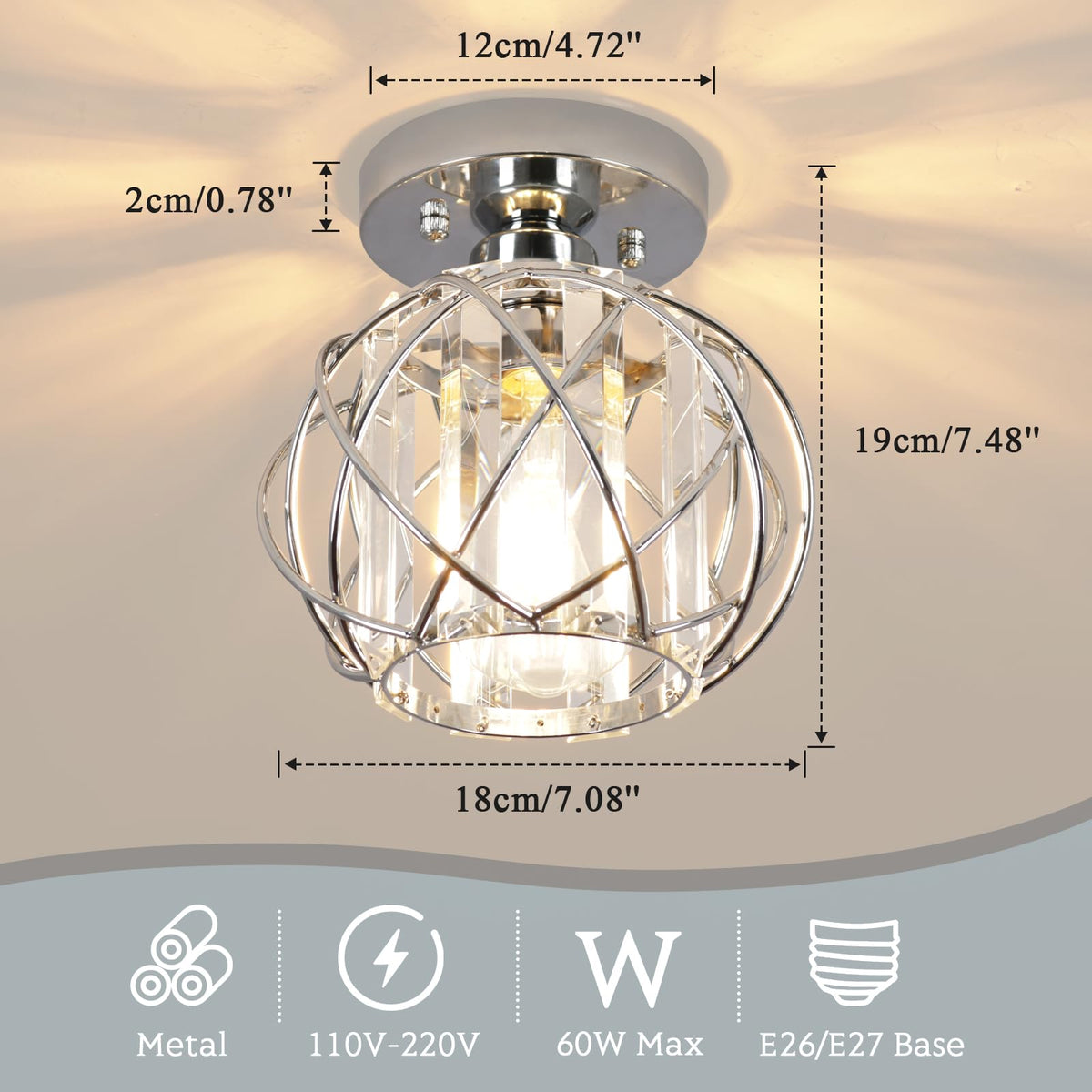Hallway Light Fixtures Ceiling (Silver 1)