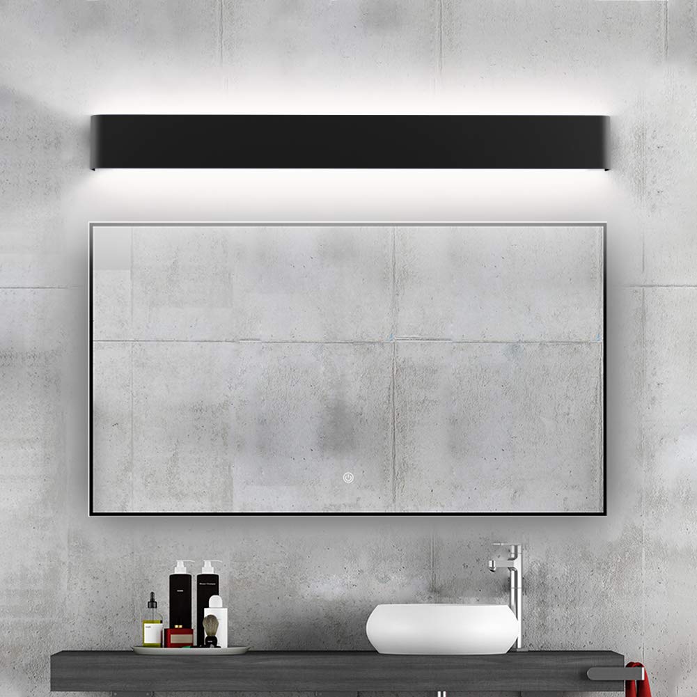 Modern Black Bathroom Vanity Light 32.6inch Vanity Light for Bathroom 30W Up and Down Indoor Wall Lighting Fixtures Natural White 4000K (Black-Natural White / 32.6 inch)