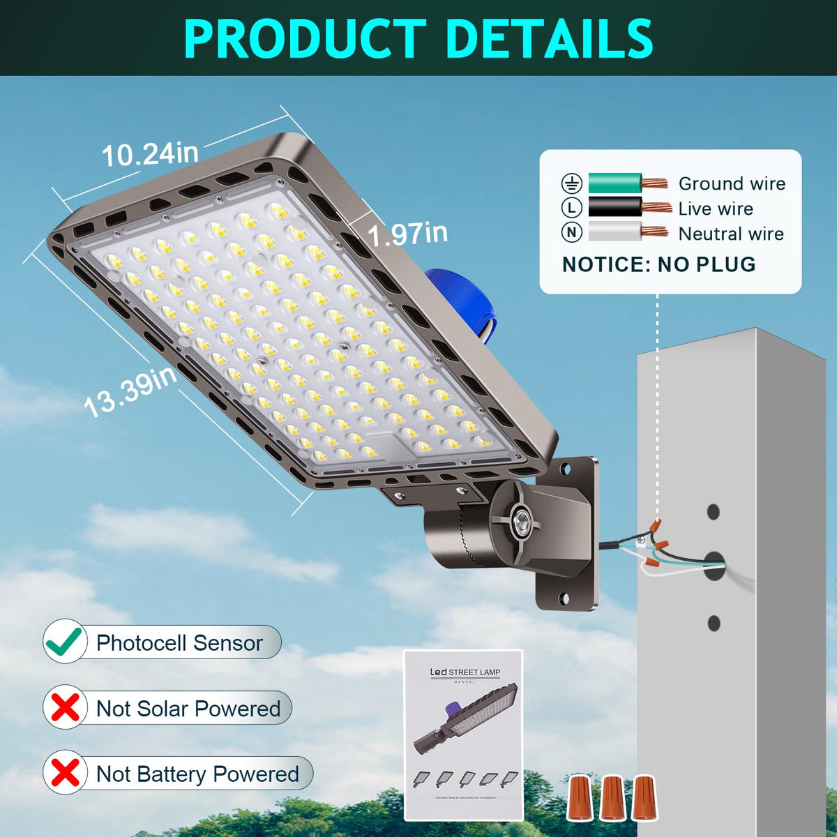 240W LED Parking Lot Light Dusk to Dawn Photocell 4Pack 36000LM (240W/Wall Mount/4PC)