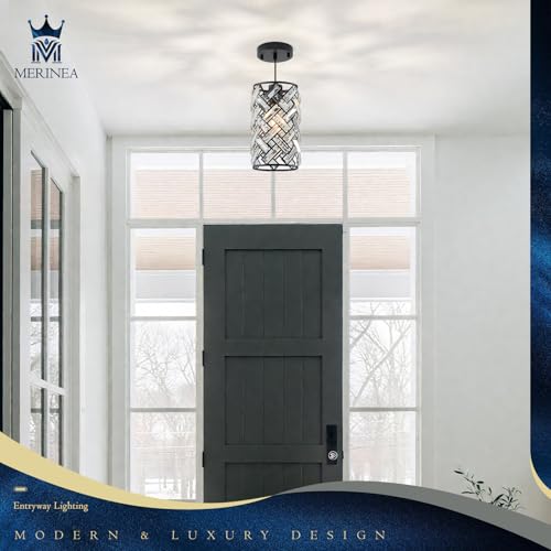 Black Crystal Pendant Light (Round Black)