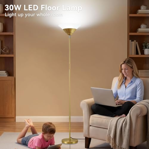 Torchiere Floor Lamp (Gold)