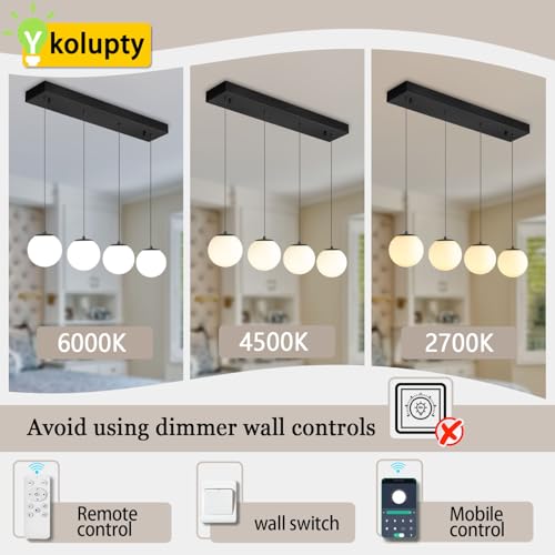 Dining Room Light Fixture 4 (Black-White / Rectangle 4-Light)