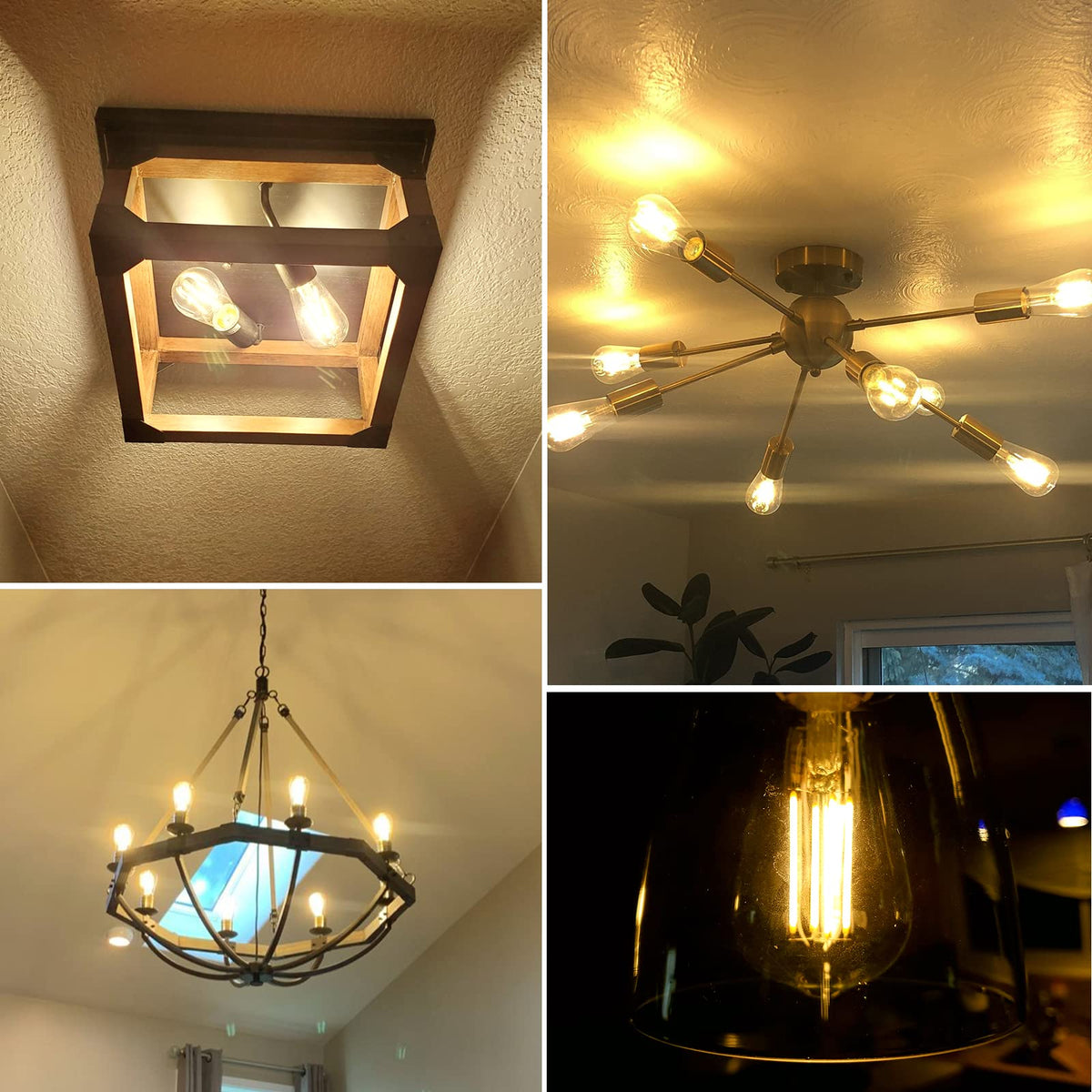 LED Light Bulbs Dimmable Vintage Edison Bulb (2700 Warm White)