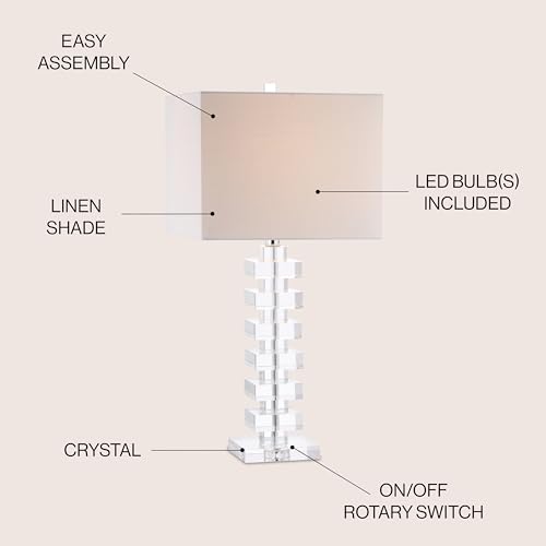June 28" Geometric Stacked Crystal Table Lamp
