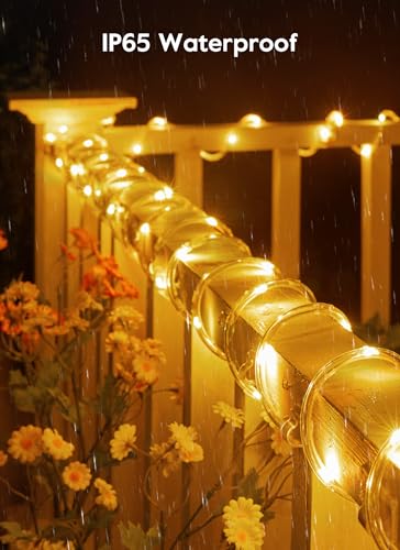 2 Pack 72FT 200LED Solar Rope Lights (Warm White / 200 LED 2PACK)