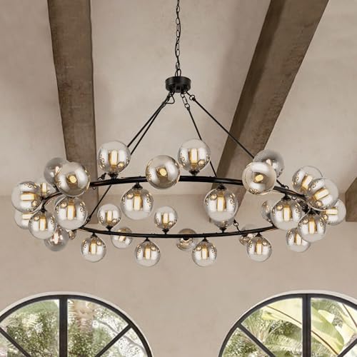 Large Chandeliers for Dining Room Extra Large Wagon Wheel Chandelier High Ceiling Modern Living Room Light Fixture Sputnik Lights