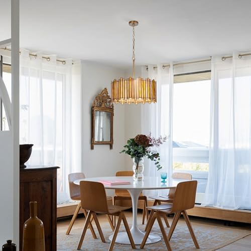 Lighting Gold Drum Chandelier 4