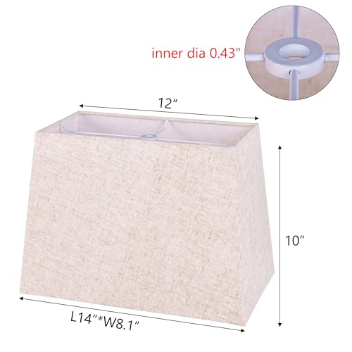 Set of 2 Rectangle Lampshade (Linen / 12X14X10")