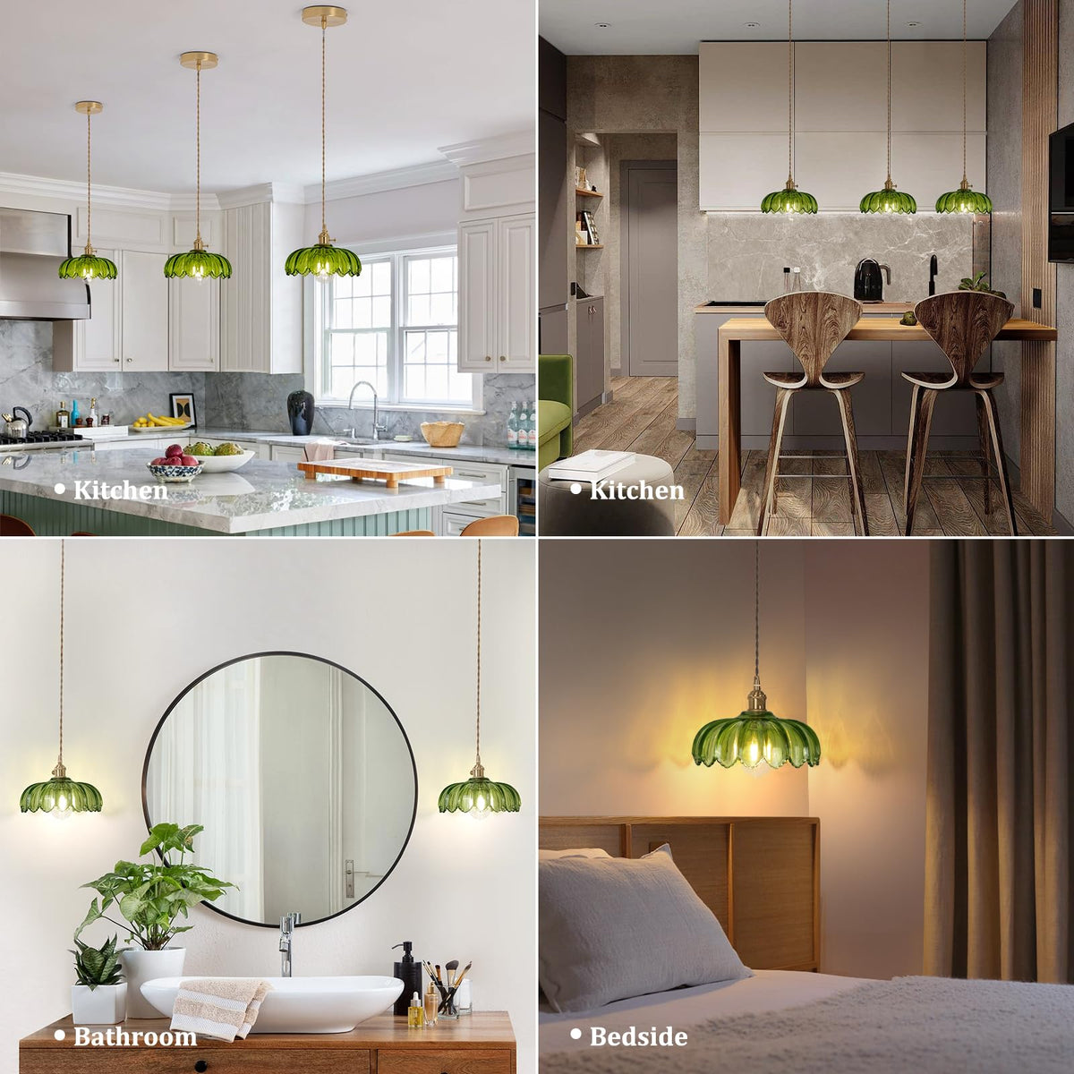 Pendant Light with Green Scindapsus Glass Lmapshade (Scindapsus Green)