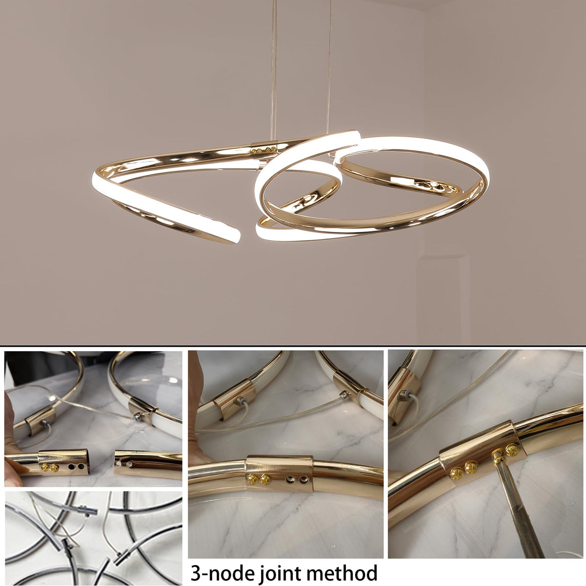 23 inch Modern Chandelier for Dining Room (Gold Dia 23")