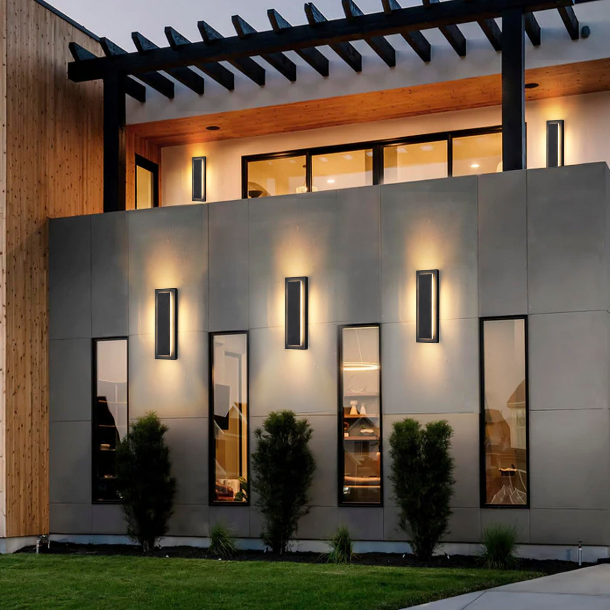 Outdoor Wall Light Modern Wall Lighting 15.7 in (Black 1-tier Modern Design / 15.7 Inches（40 cm）)