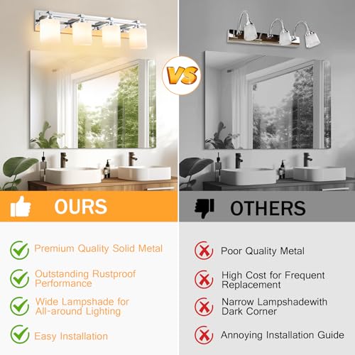 Modern Bathroom Light Fixtures Over Mirror (Chrome / 27.16 inch-4-Light)