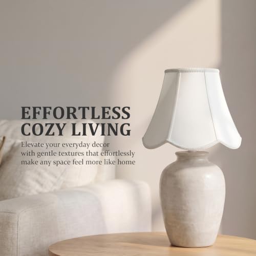 White Scalloped Lamp Shades Set of 2 (White)