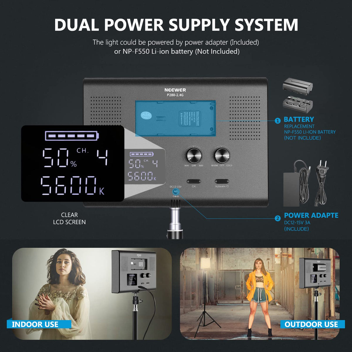 2 Pack 2.4G LED Video Lighting Kit