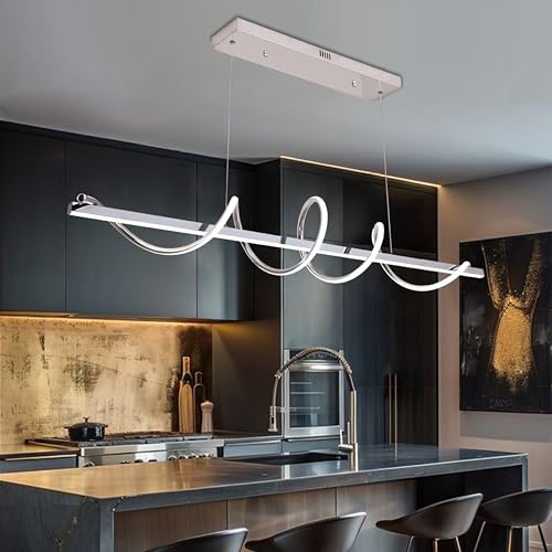 47.24inch Dimmable LED Pendant Chandelier 3000K (Electroplated Chrome / 47.24in)