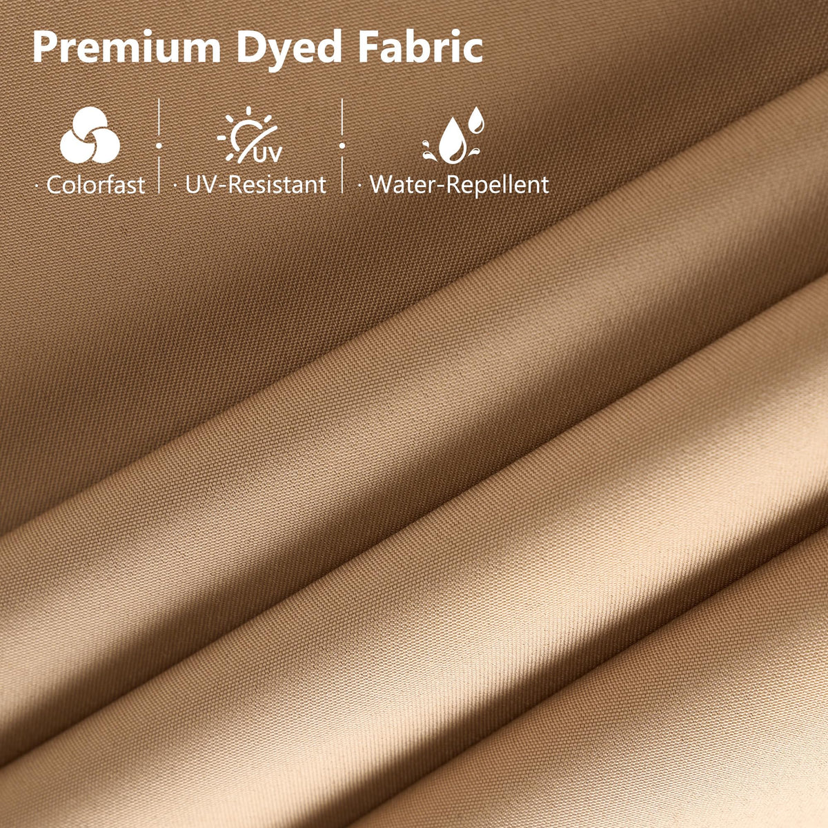 15FT Double Sided Rectangular Patio Umbrella with USB Rechargeable Warm LED Lights (Khaki)