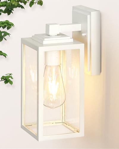 White Outdoor Lights for Porch (White / No Sensor 1 PACK)