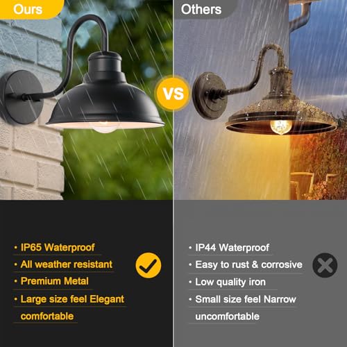 Barn Light Outdoor Wall Lights 8" Exterior Lighting Fixtures 2 Pack (8*7.75*12.75 inches)