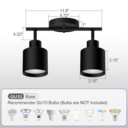 2 Light Led Track Lighting (2 light Black)