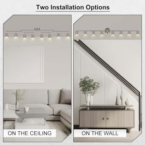 8 Light Track Lighting Fixtures Ceiling (8 light -brushed nickel)