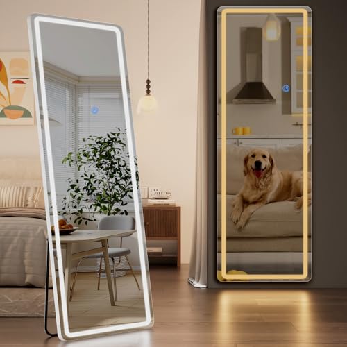 Full Length Mirror with LED Lights (Standing Mirror-rectangular / 68"L x 26"W)