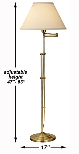 Antique Brass 63" Swing Arm Floor Lamp