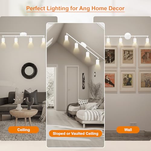 Plug in Track Lighting LED (4-Light Track Light(White))