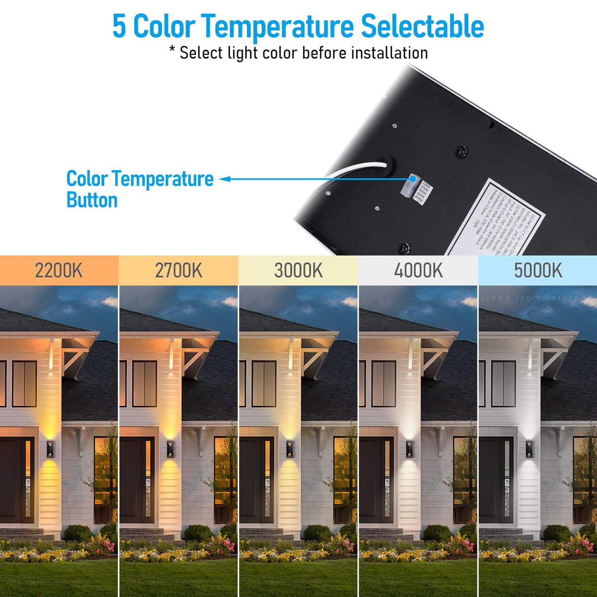 2 Pack Dimmable LED Up Down Wall Light