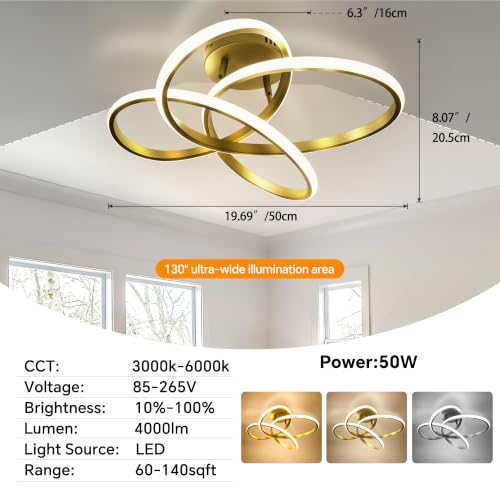 20" LED Chandelier (Gold / 20in)