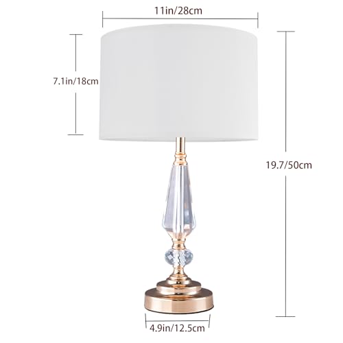 Crystal Table Lamp (Crystal pillar+White)
