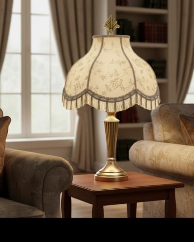 30306A Transitional Scallop Bell Shape Spider Construction Lamp Shade in Off White (Off White & 17" Wide)