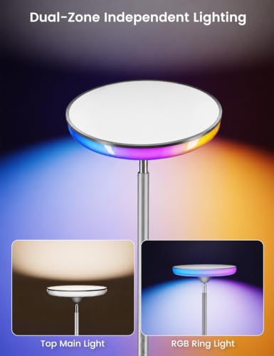 UFO Torchiere Floor Lamp (Gray)
