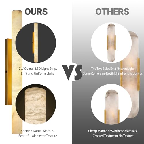 Brass Alabaster Wall Sconces (Brass-1 PC / 36")