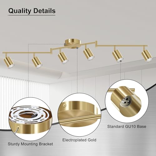 6 Light Track Lighting Fixtures Ceiling (6 light gold)