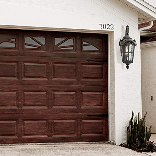 Outdoor Light Fixtures Wall Mount (Black & Gold Edges - Water Glass / 17.5 Inch - No Function)
