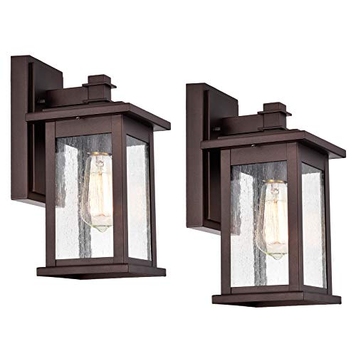 Oil Rubbed Bronze Transitional 12 Inch Outdoor Wall Light 2 Pack (Bronze / 2 Pack H12")