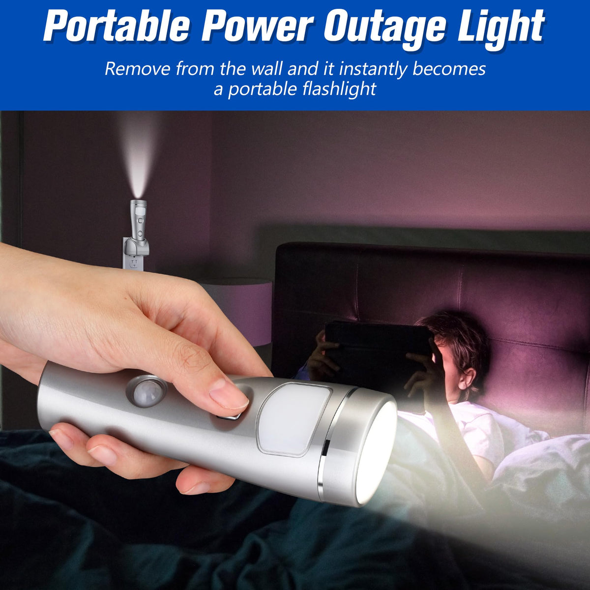 9 Pack 4 in 1 LED Emergency Lights for Home Power Failure (Silver)