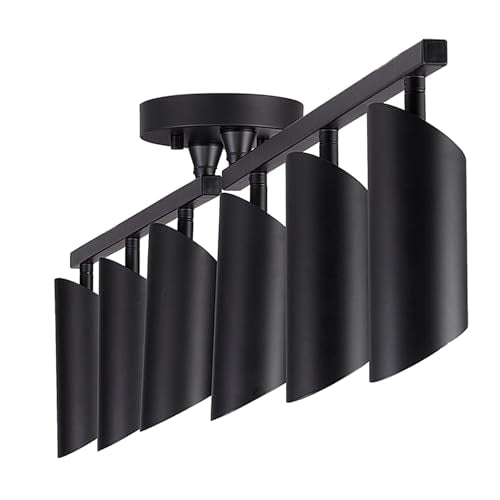 Foldable 6 Light Track Ceiling Light (Black, Christina 6-Light)