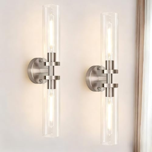 Brushed Nickel Wall Sconces Set of 2 (Brushed Nickel)
