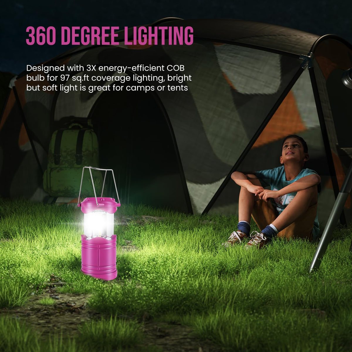 LED Camping Lantern (Pink)