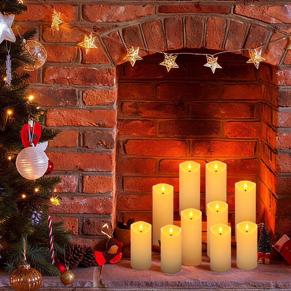 Christmas Decoration Flickering Flameless Candles - 24 Pack, Ivory-5