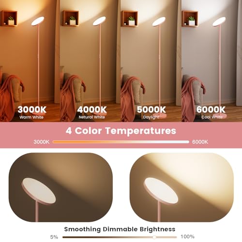 Torchiere Floor Lamp (Pink)