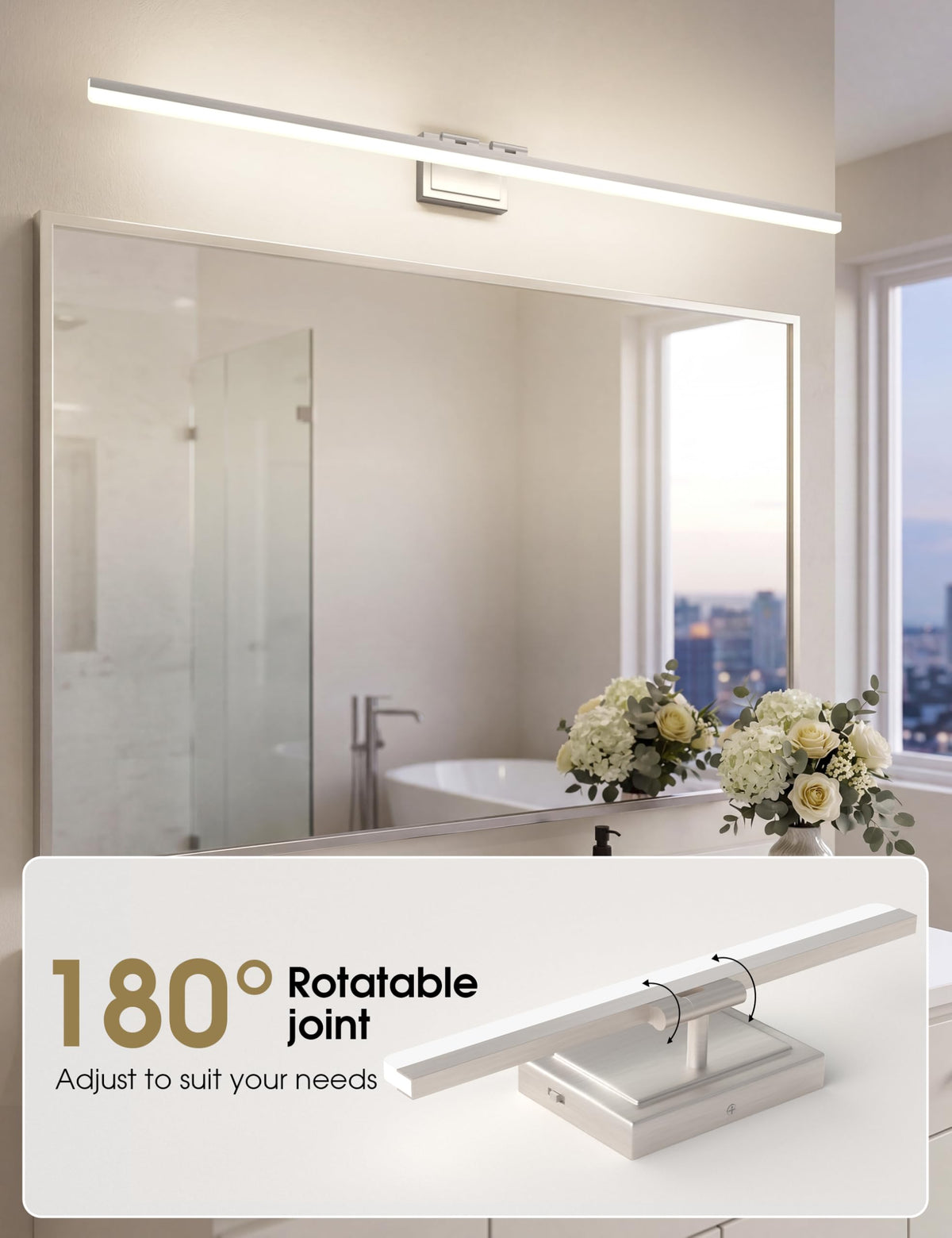 Modern Bathroom Vanity Light 55 inch (Brushed Nickel / 55 inch)